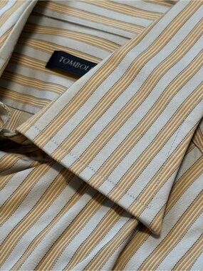 Tombolini Beige and White Striped Dress Shirt